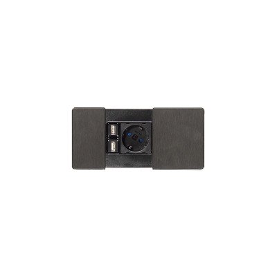 Встраиваемая розетка Versapad (1 силовая розетка,1 USB 5V (2P), нерж. ASA