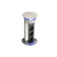 Встраиваемая розетка Versalux (3 силовые розетки +1USB 5V), алюмин.-черный ASA