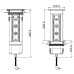 Вбудована розетка Versalux (3 силові розетки + 1USB 5V), алюмін.-чорний ASA