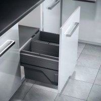 Ведро пластм. в секцию 600 мм двойное (2х28л), темно серое, Hafele