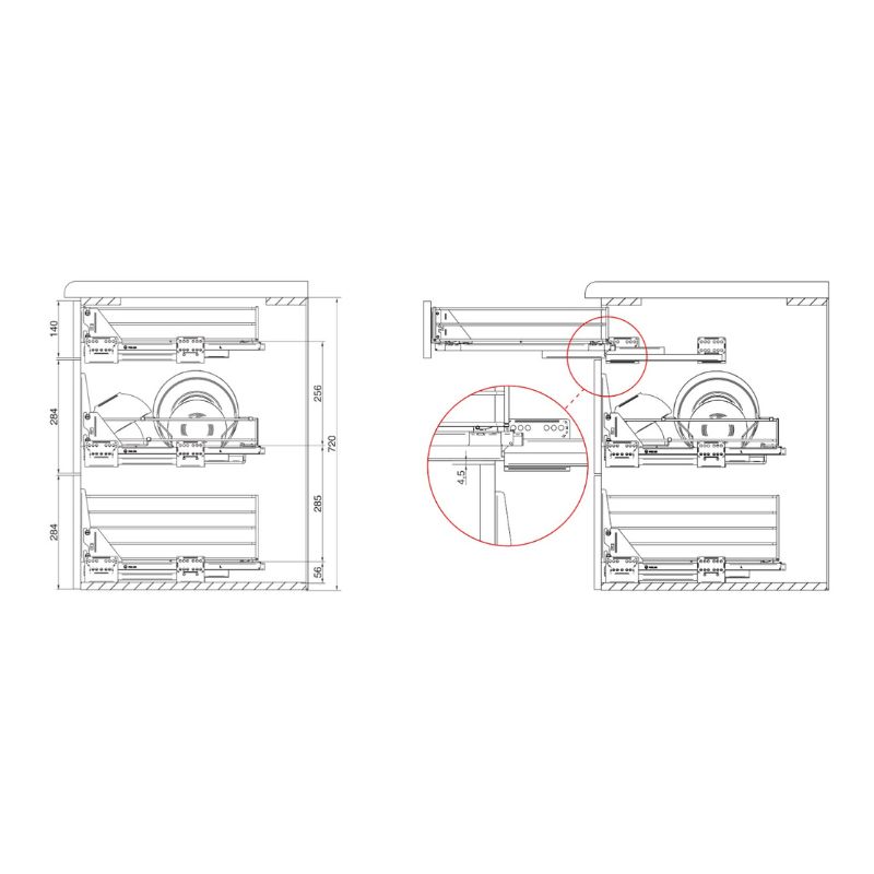 Сушка L = 70 хром висувна VARIANT MULTI, (без напрямн.) Rejs