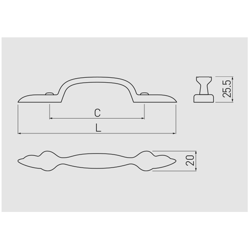 Ручка скоба GTV UZ-AREZO-096 антична латунь