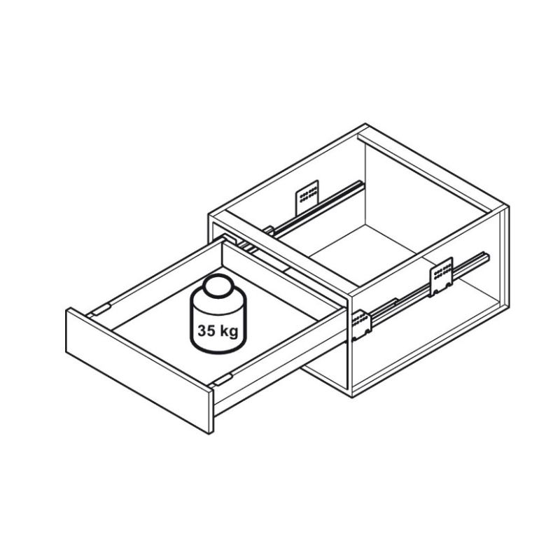 Hafele Matrix Box S35 кг висувна скринька H=120 L=500, антрацит (направ.+боковини)