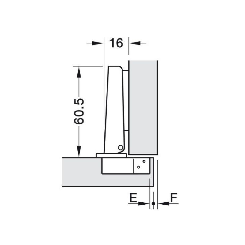 Hafele Завіса METALLA 50 110° зовнішня 48/6 (slide-on)