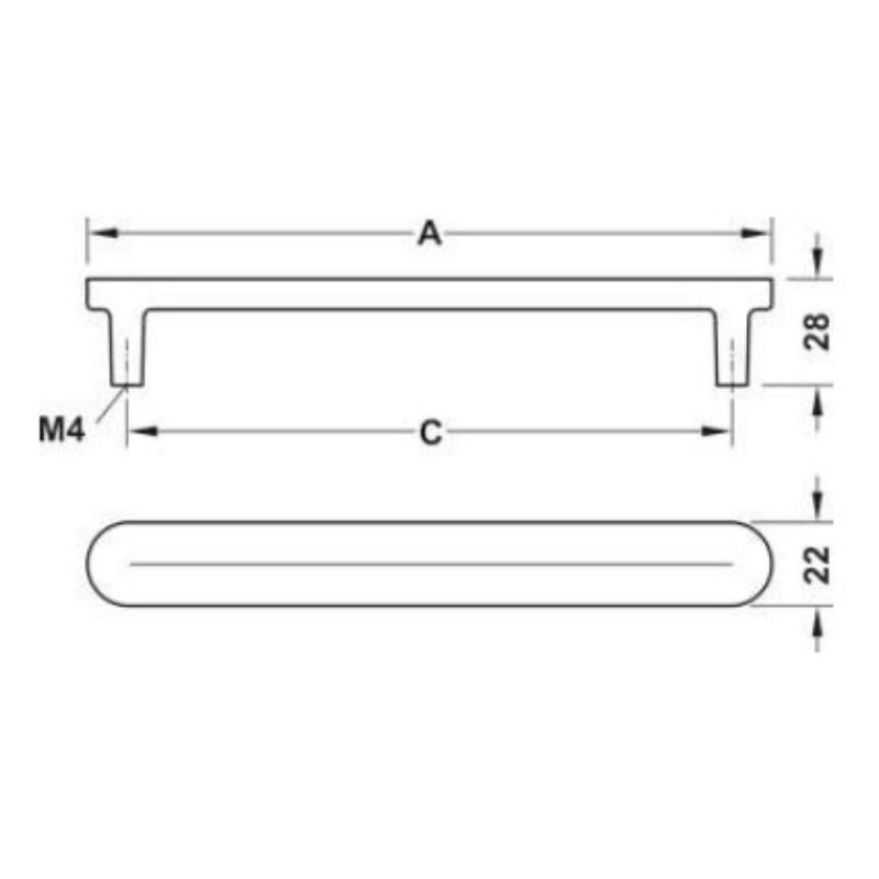 Ручка скоба H2110 темное олово 181х28мм, МЦ 160 мм,Hafele