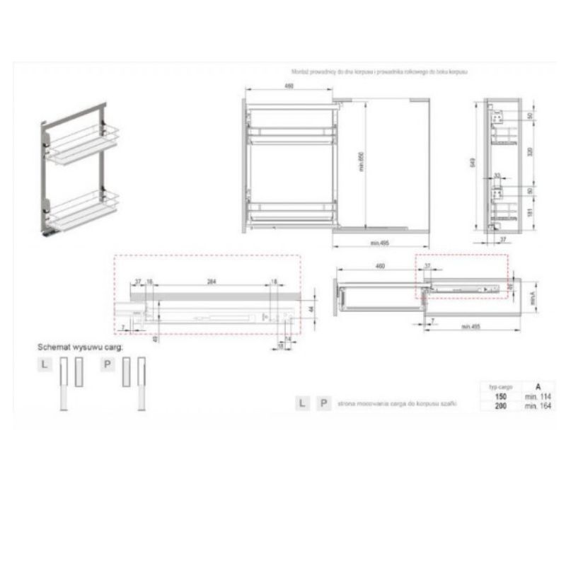 Карго-15 MAXIMA PURO MINI лев. черный мат.+ дуб, L-480мм, Rejs