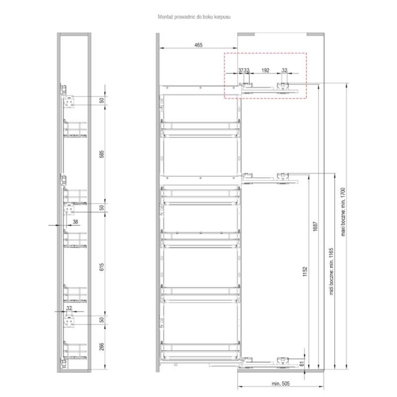 Карго-20 MAXIMA PURO MAXI лев. чорний мат.+ дуб (h-1700 мм), Rejs