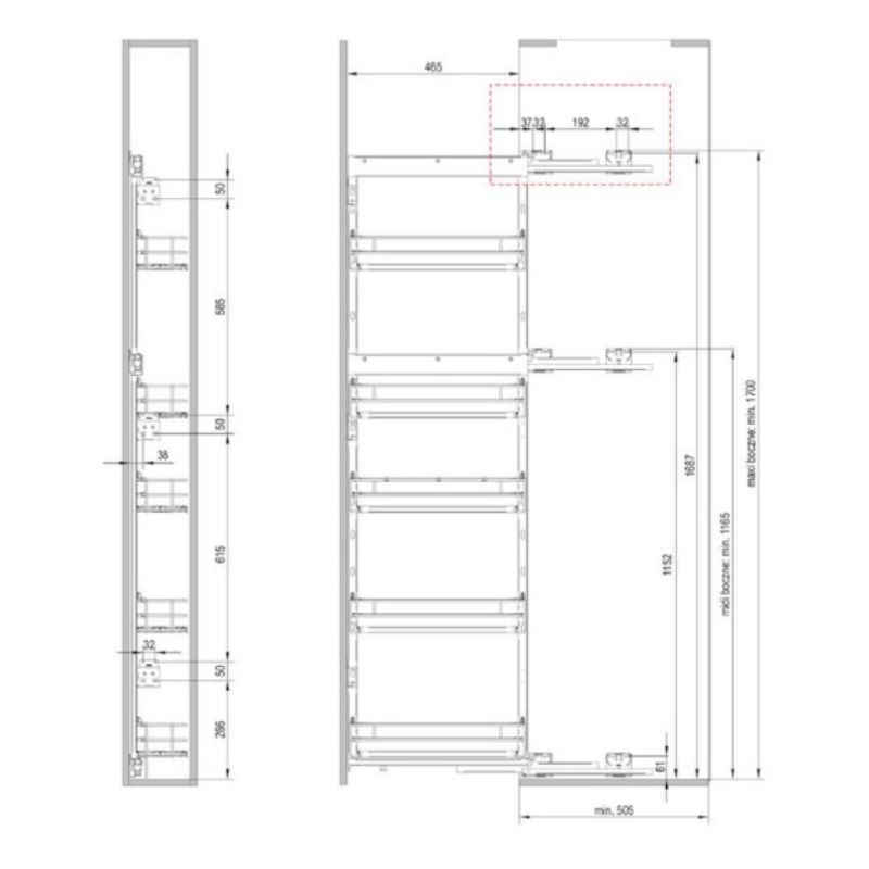 Карго-20 MAXIMA PURO MAXI пр. чорний мат.+ дуб (h-1700 мм), Rejs