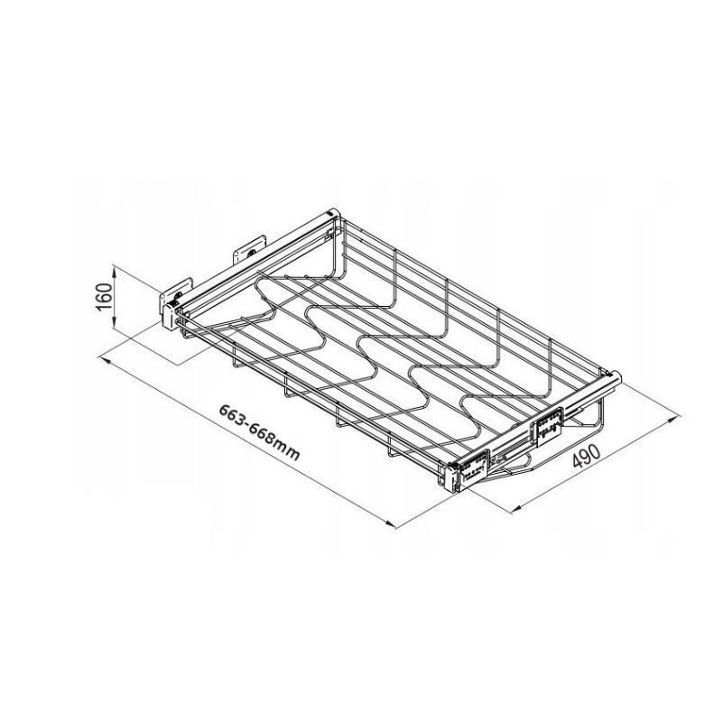 VARIANT MULTI Полка для обуви 700 L-480 металл цвет белый мат, (без направляющих)