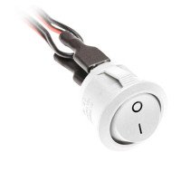 Выключатель КНОПКА круглый, белый, 12V DC max 36W, GTV
