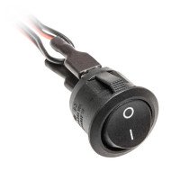 Вимикач КНОПКА круглий, чорний, 12V3A з дротом 0,1м хв, GTV