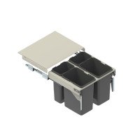 Ведро-контейнер SEGREGO-800 серебро H=425 (4х20л) L-480(482), Rejs
