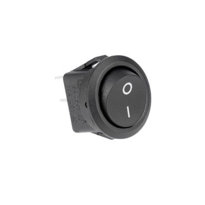 Вимикач КНОПКА, круглий, чорний 6A 250V GIFF