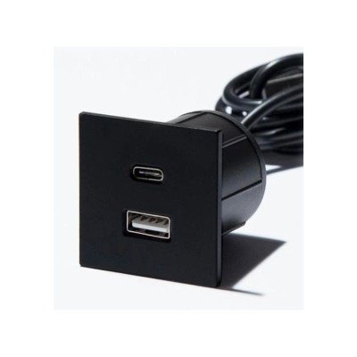 Вбудований USB-зарядний порт VersaPick Zamak (USB 5V (A+C) мат.чорний ASA)