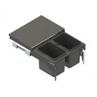 Ведро-контейнер SEGREGO-600 графит H=425 (2х20л) L-400 (403), Rejs
