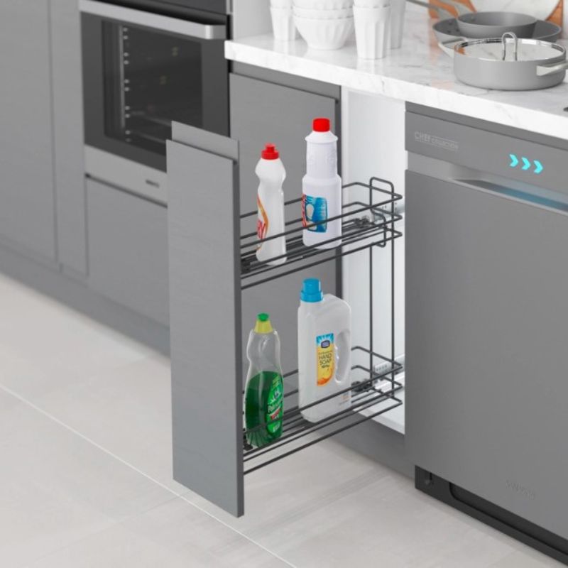 Starax Карго-20 антрацит 2 полки с доводчиком BLUM левая (140х470х470)
