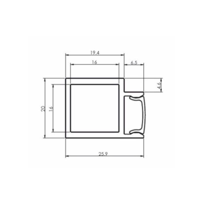 Труба квадрат 20x20x2мм LED чорний 5,95м