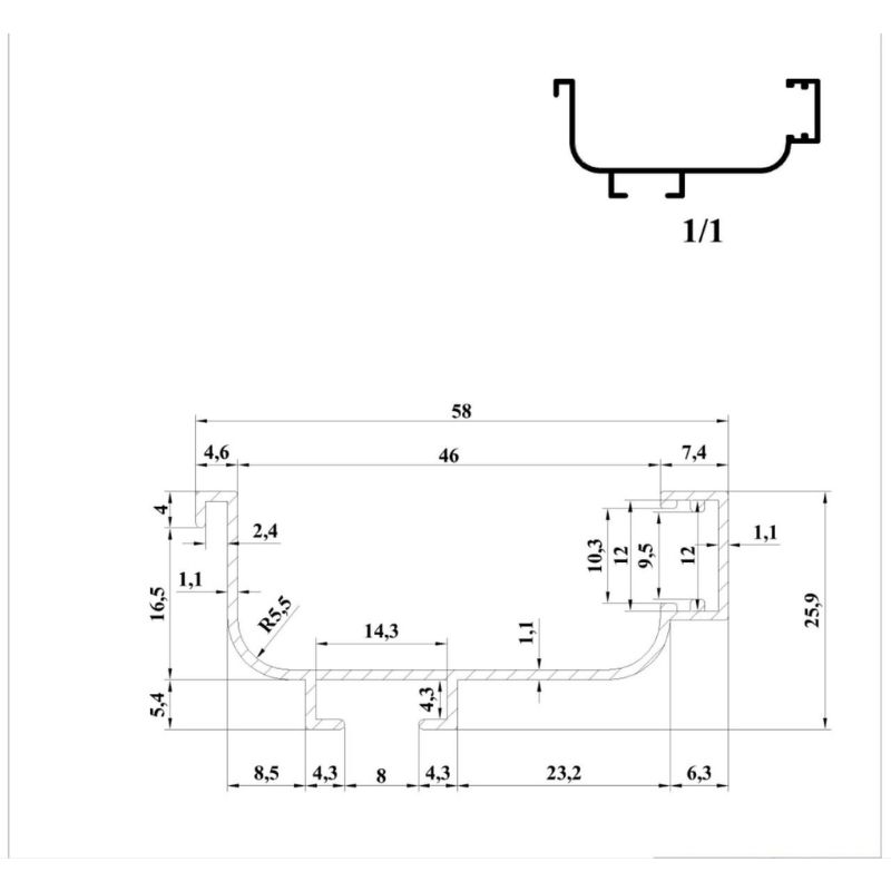 Профиль L GOLA LED для фасадов без ручек алюм, L-4200 мм, Linken System