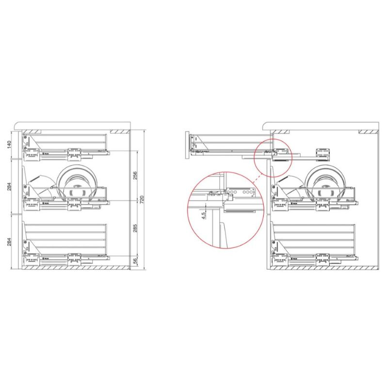Сушка L= 90 хром выдвижная VARIANT MULTI, (без направ., код 45065) Rejs