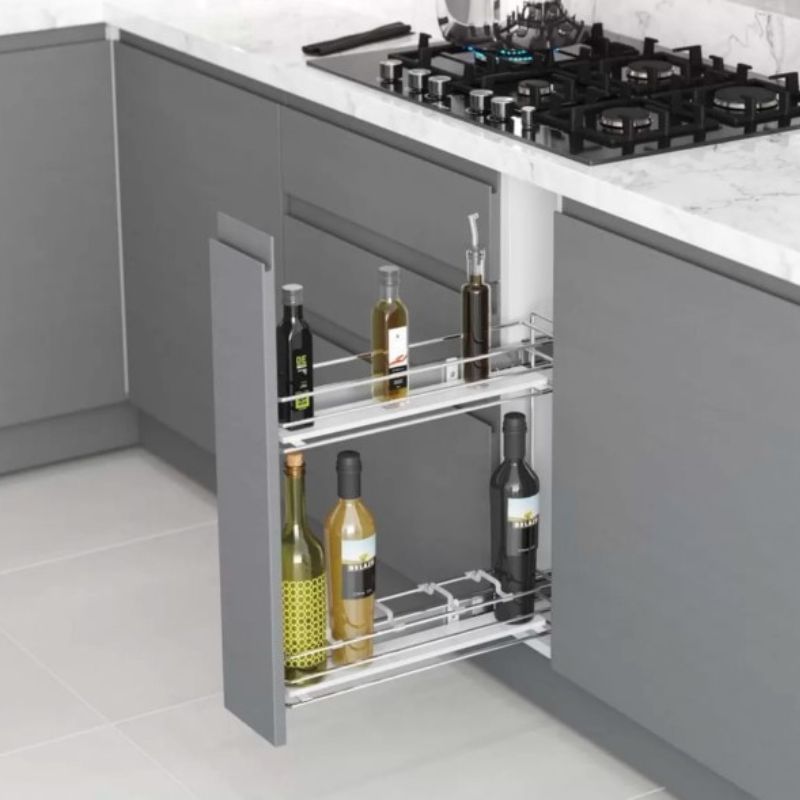 Starax Карго-20 антрацит 2 полиці з доводчиком BLUM права (140х470х470)