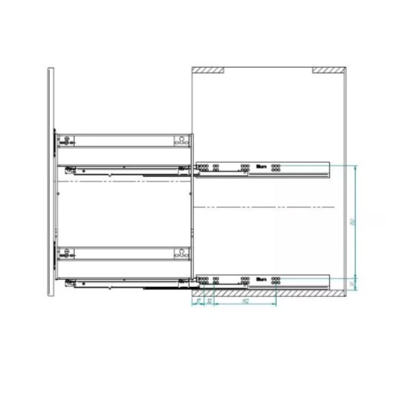 Карго-15 VARIANT MULTI лев. хром/графіт, напрямна BLUM L-450 мм (NEW) Rejs