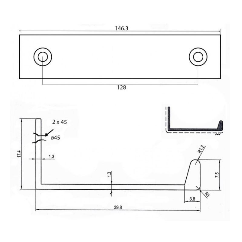 Ручка Ozkardesler ALM AKASYA KULP-128 Хром