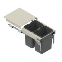 Ведро-контейнер SEGREGO-500 серебро H=320 (2х15л) L-480 (482), Rejs