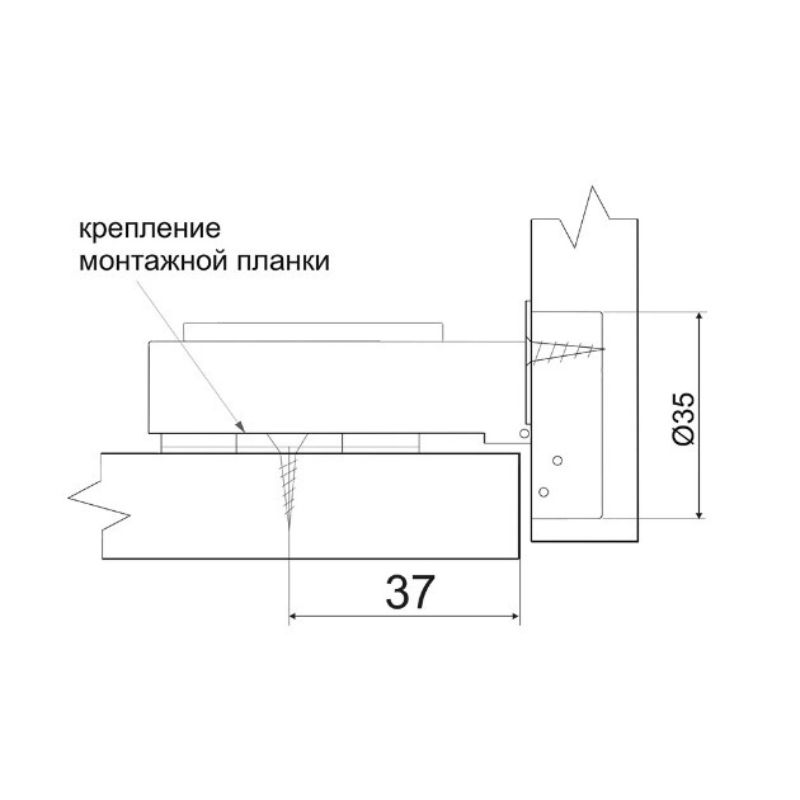 Накладна Завіса Slide-on Т1 d=35 Н=0 нікель,GIFF