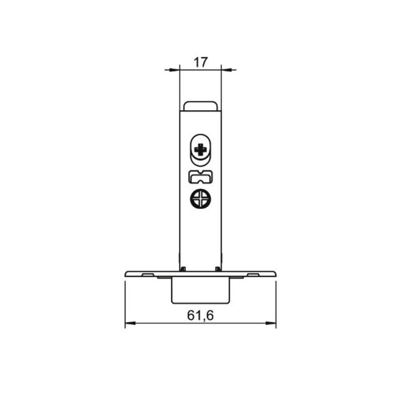 Hafele Петля METALLA 110 SM 105° внутренняя с доводчиком 45/9,5 (clip-on) (47379)