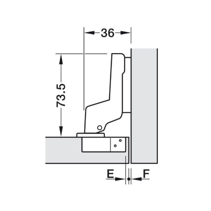 Hafele Петля METALLA 310 SM 110° внутренняя с доводчиком 52/5.5 D(clip-on)