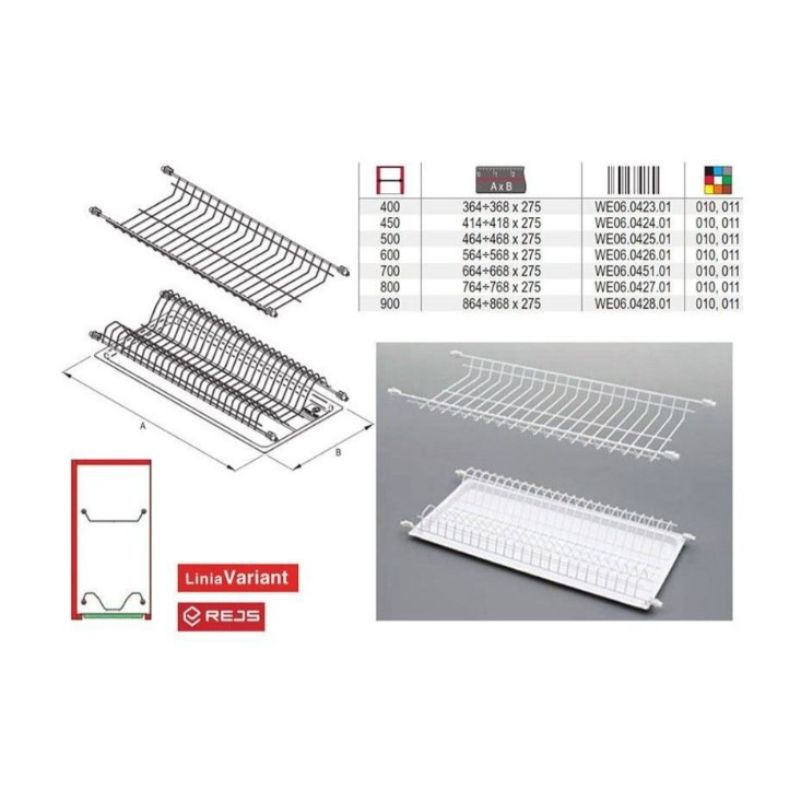 Сушка L= 40 белая STANDARD 1 (с поддоном) Rejs