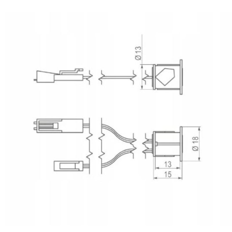 Регульований перемикач кнопковий W01, 12V, max.36W, fi14, чорний