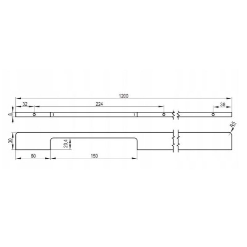 Ручка профільна LINO 1200 чорний, Rejs