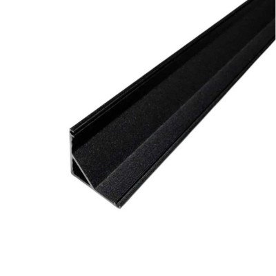 Профиль LED угловой алюминий, черный, L-2000 мм, 16х16 мм, BIOM