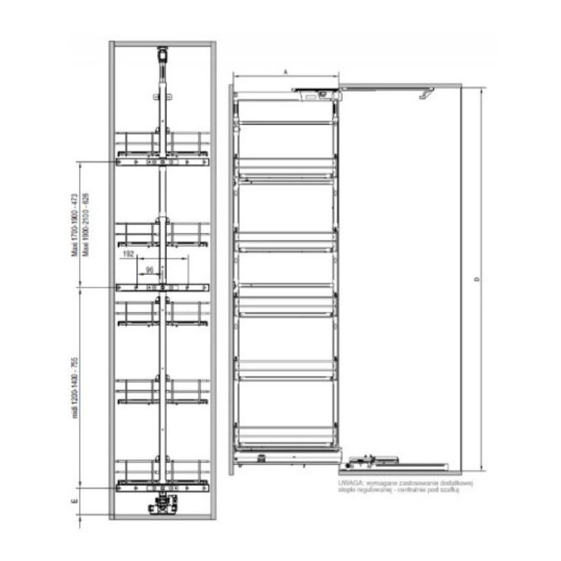 Стеллаж MAXIMA CLASSIC Cargo-40 maxi 6 уровней (1900-2100) графит Rejs (без направл.)