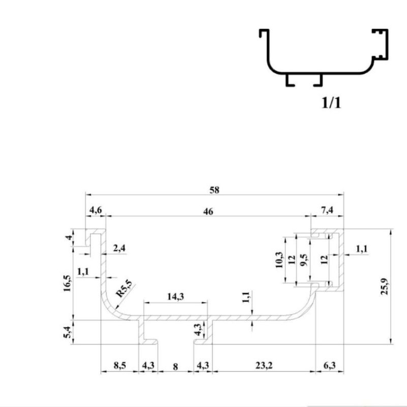 Профіль L GOLA LED для фасадів без ручок алюм, чорний мат, L-2100 мм, Linken System