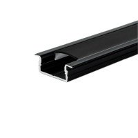 Профиль LED врезной алюм., LPV-7 B L=2000 черный (рассеиватель черный матовий LM-UB)