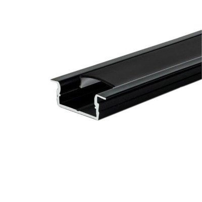 Профиль LED врезной алюм., LPV-7 B L=2000 черный (рассеиватель черный матовий LM-UB)