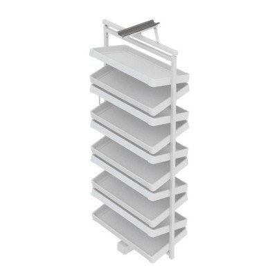 Starax Підставка для взуття на напрямних поворотна, біла, 700x360x1070-1270, 800 мм