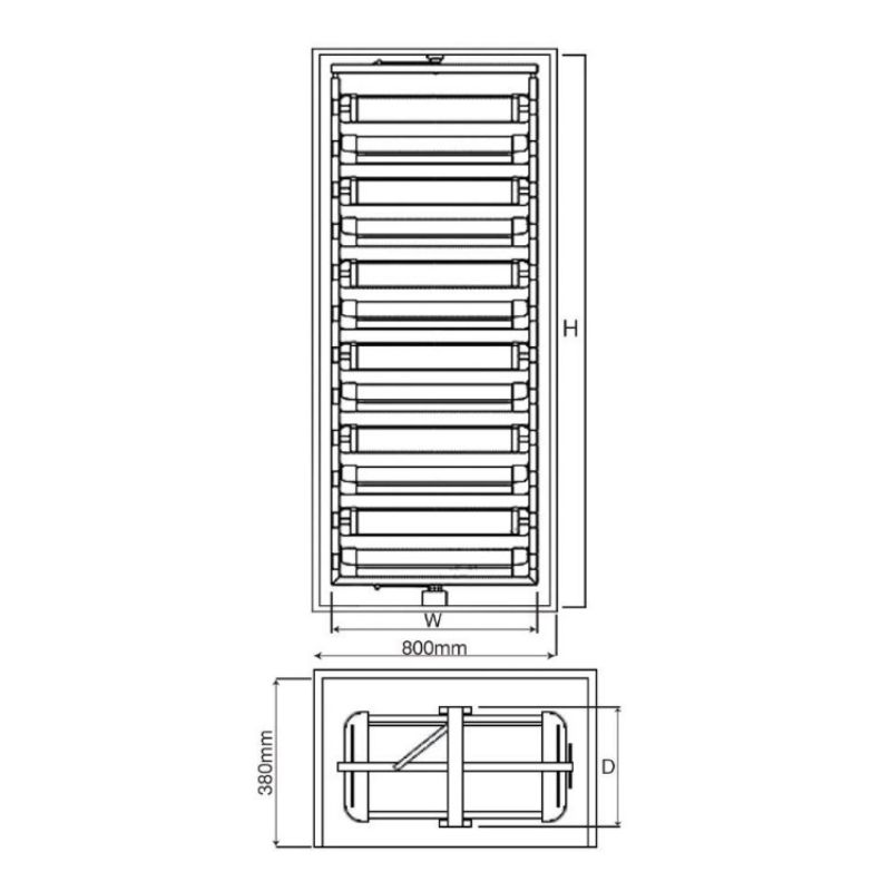 Starax Підставка для взуття на напрямних поворотна, біла, 700x360x1070-1270, 800 мм