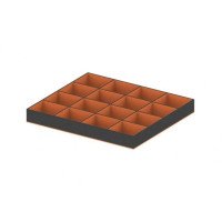 Вкладыш гардеробный A2 большой на аксессуары (520x460x58) кожа/бархат черный/оранжевый, Rejs