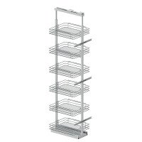 Starax Галерея висувна на напрямних з дотягом, 280х510х1850-2000, секція 350мм, 6 кошиків, ХРОМ