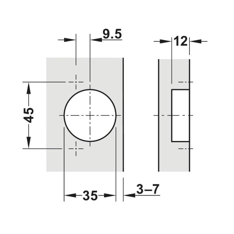 Петля Hafele Hafele METALLA SM 540 110° наружная с доводчиком 45/9.5