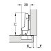 Петля Hafele METALLA SM 540 110° 1/2 с доводчиком 45/9.5
