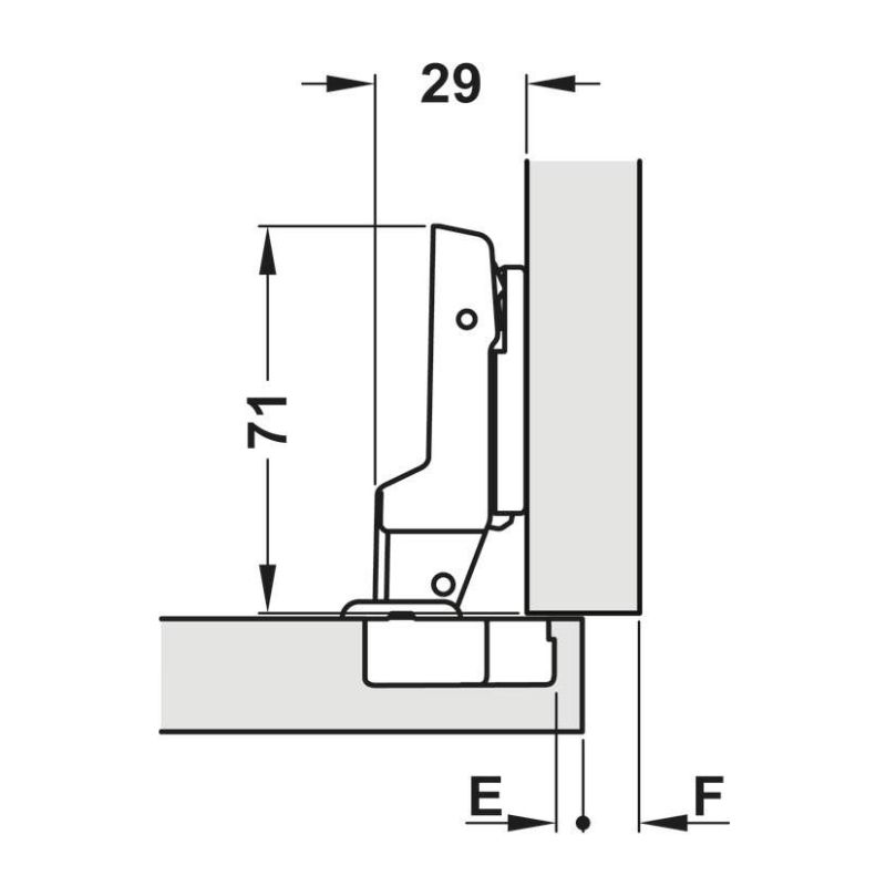 Петля Hafele METALLA SM 540 110° 1/2 с доводчиком 45/9.5