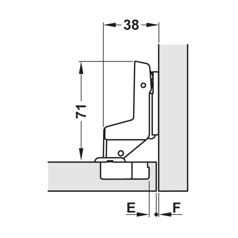 Завіса Hafele METALLA SM 540 110° внутрішня з доводчиком 45/9.5