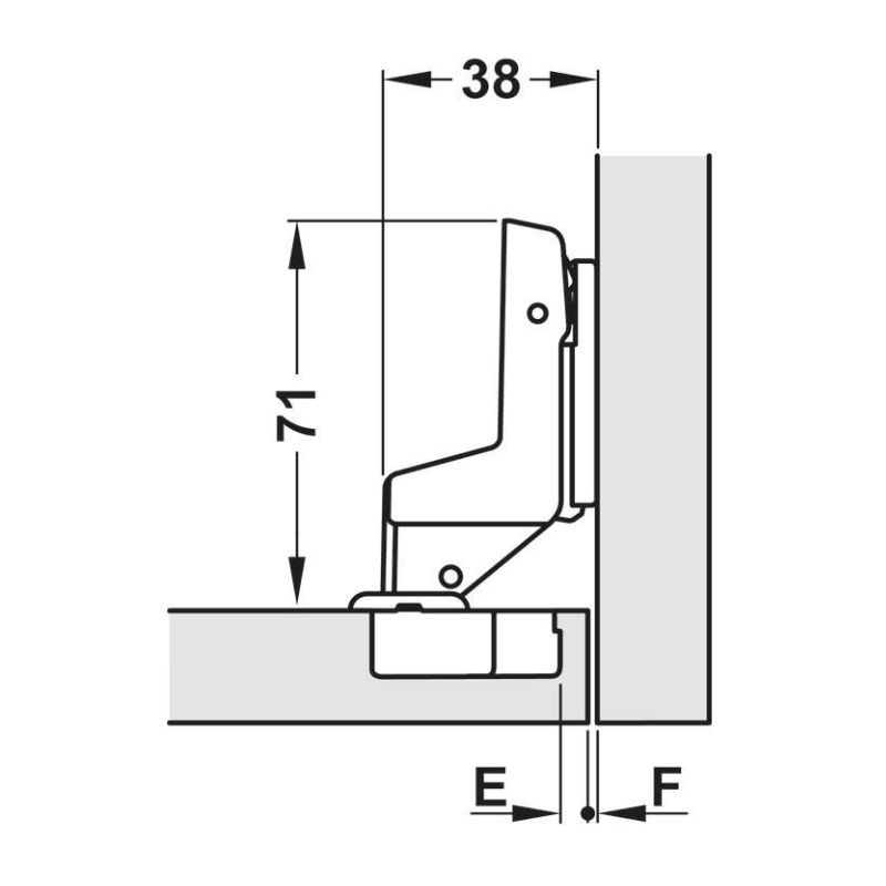 Петля Hafele METALLA SM 540 110° внутренняя с доводчиком, ЧЕРНАЯ, 45/9.5