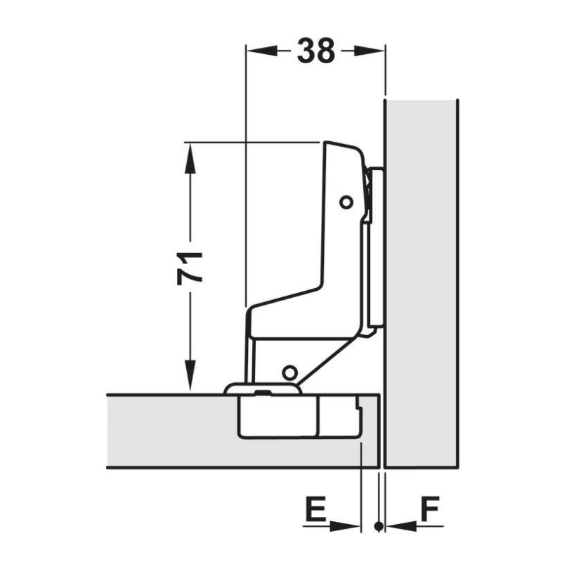 Завіса Hafele METALLA SM 540 110° внутрішня без пружини, ЧОРНА,