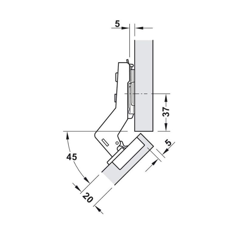 Hafele Петля METALLA 310 A 45°, 48/6