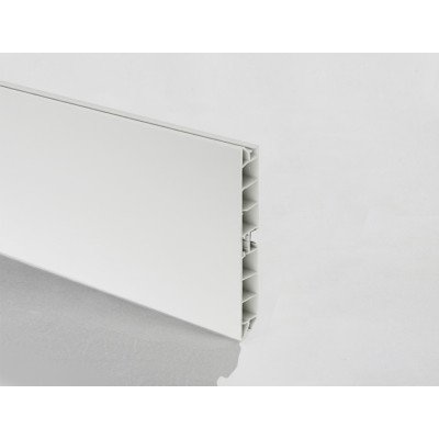 Цоколь ПВХ гладкий белый L=4000,H=100 (б/клипс) BRUSH Scilm+48454